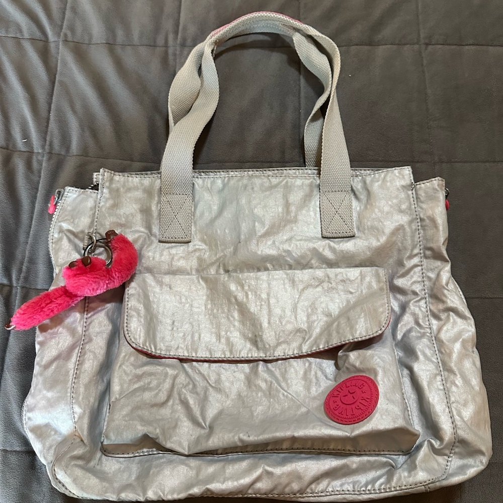 KIPLING Silver and Pink Tote